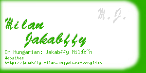 milan jakabffy business card